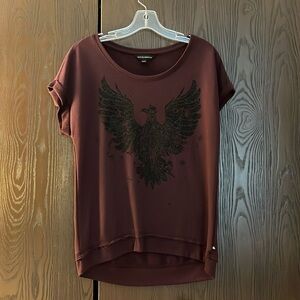 Rock & Republic eggplant colored, capped sleeved lightweight sweater. Size Med